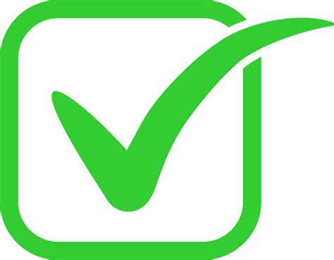 Verde Cheque Marca Icono Símbolo Logo Garrapata Símbolo Verde Color