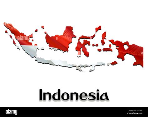 Indonesia Mapa Bandera 3d Rendering Indonesia Mapa Y Bandera En Asia