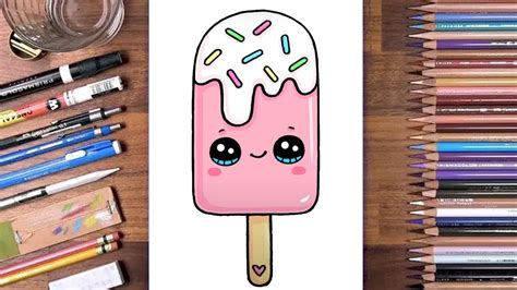 How To Draw An Ice Cream Popsicle Easy Youtube