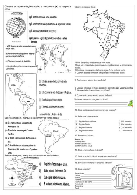 Atividades De Geografia Sobre Relevo Clima Mapas