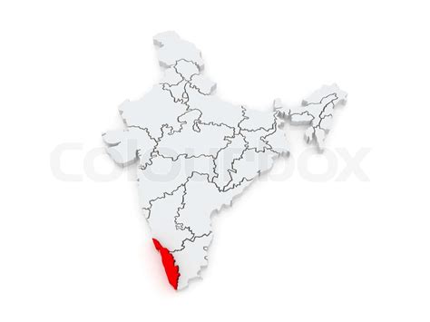 Map Of Kerala India Stock Image Colourbox