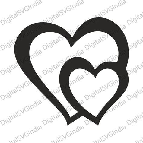 Double Heart Svg Heart Line Svg Hand Drawn Heart Svg Open Heart Svg