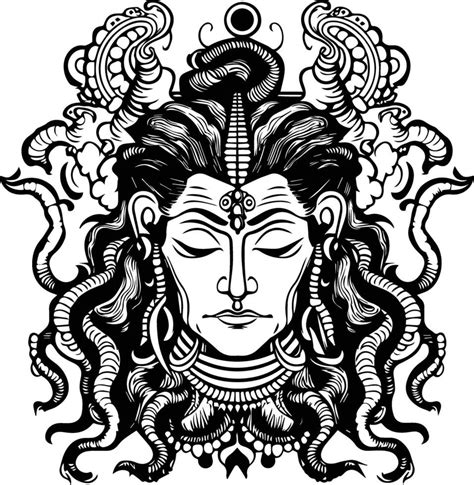 God Mahakaal Black And White Image 47105777 Vector Art At Vecteezy