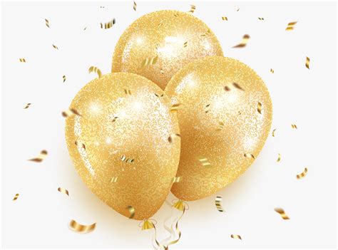 Gold Balloons With Glitter Vector Art At Vecteezy