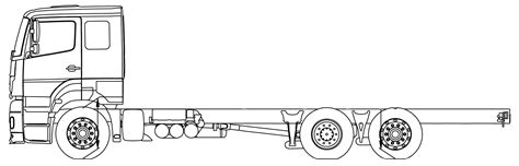 Mercedes Benz Axor 25 Lena 6x2 Heavy Truck Blueprints Free Outlines