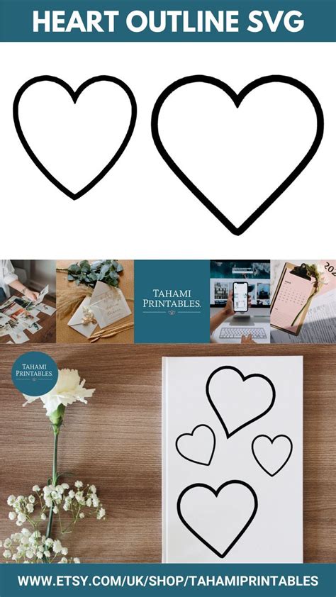 Heart Outline Svg Heart Outline Png Heart Svg Bundle Outline Heart