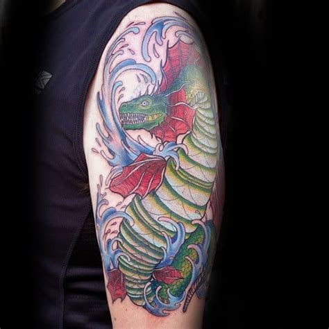 30 Loch Ness Monster Tattoo Designs For Men Mythological Creature Ink