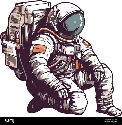 Astronaut In Space Suit Over White Stock Vector Image Art Alamy