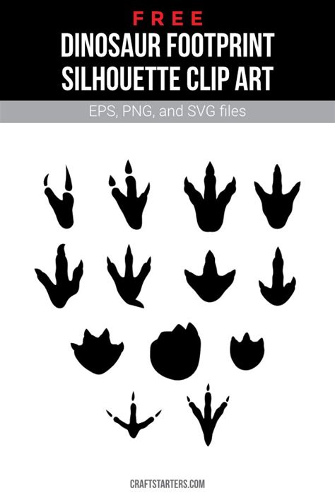 Free Dinosaur Footprint Silhouette Clip Art Dinosaur Footprint