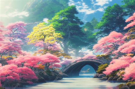 Premium Photo Japan Anime Scenery Wallpaper Featuring Beautiful Pink