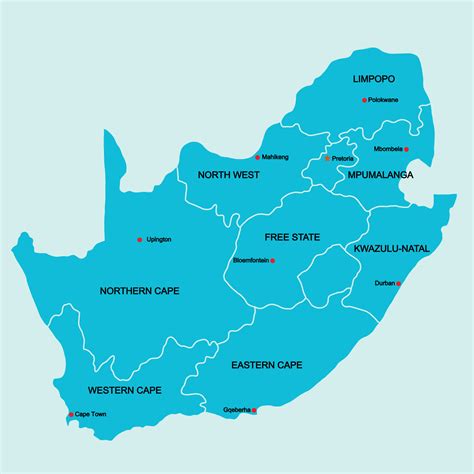 Doodle Freehand Drawing South Africa Political Map With Major Cities