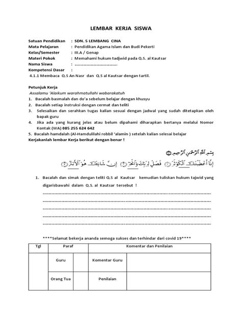 2 Lembar Kerja Siswa Kelas 3a Pdf