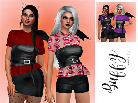 The Sims Resource Buffy Mable Top Recolor Belaloallure