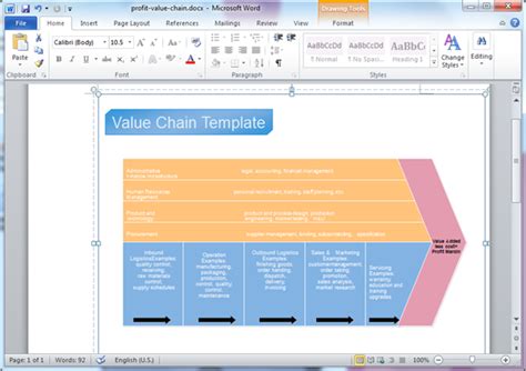 Editable Value Chain Template