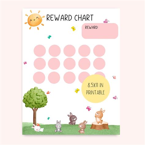 Printable Bunny Reward Chart Potty Training Chart Behavior Etsy In