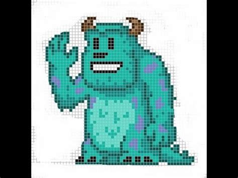 Minecraft Pixel Art Sulley Tutorial Monsters Ink 8 Bit 1 2 YouTube