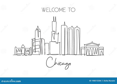 Chicago Skyline Drawing Stock Illustrations 215 Chicago Skyline