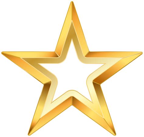 Gold Star PNG Transparent Clip Art Image