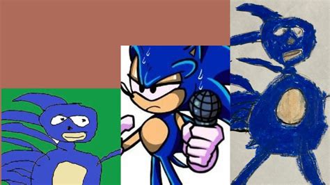 【fnf】how To Draw Sonic Sanic Picture Drawn By 7 Years Old ソニック サニック