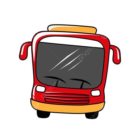 Front Side Of Red Transportation Bus View Tourism Busline Vector View