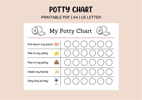 Printable Cute Potty Training Chart Sticker Chart Printable Reward