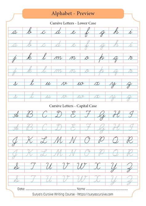 Free Cursive Writing Worksheets Pdf