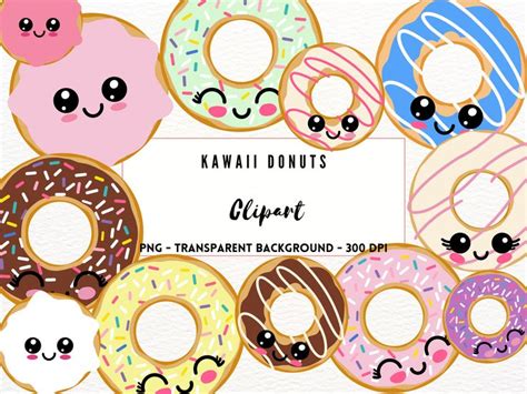 Kawaii Food Clipart Donuts Clipart Bundle Doughnut Clipart Food Clipart