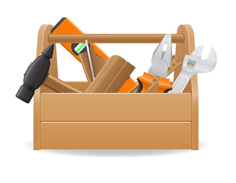 Wooden Tool Box Vector Illustration 492846 Vector Art At Vecteezy