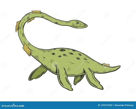 Nessie The Monster Flat Vector Illustration Loch Ness Monster