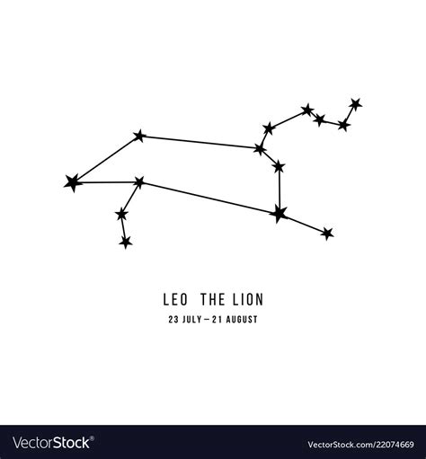 Zodiac Constellation Leo Royalty Free Vector Image