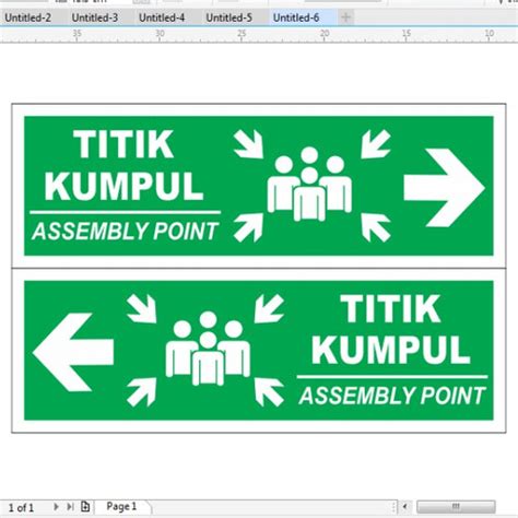 Jual Sign Titik Kumpulassembly Point Ukuran 10cmx 30cm Biasa Kanan