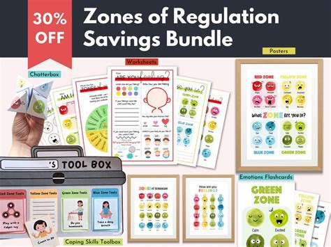 Areas Of Regulation Bundle Zones Sheets Coping Skills Cards Etsy