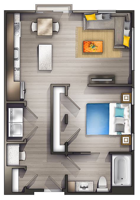 Amazing apartments modern one bedroom apartment interior. Small Studio Apartment Layout Design Ideas (5) - home ...