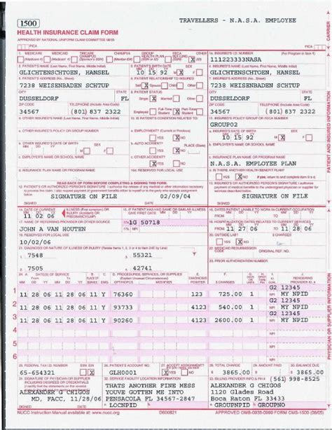 Medicare Parte D Medicare Cms 1500 Claim Form Instructions