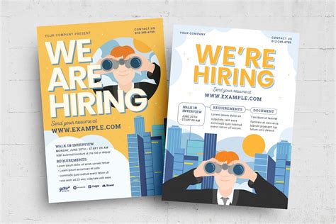 We Are Hiring Flyer Poster Template Psd Ai Vector Brandpacks