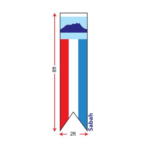 Sabah Flag 2x8ft Banner Bendera Sabah 2x8ft Polyester Shopee Malaysia