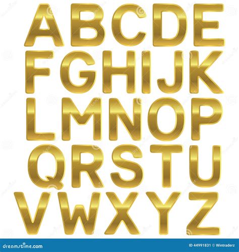 Gold Letter Complete Alphabet Stock Illustrations 39 Gold Letter