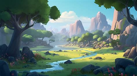 Cartoon Game Cg Forest Landscape Scene Powerpoint Background For Free