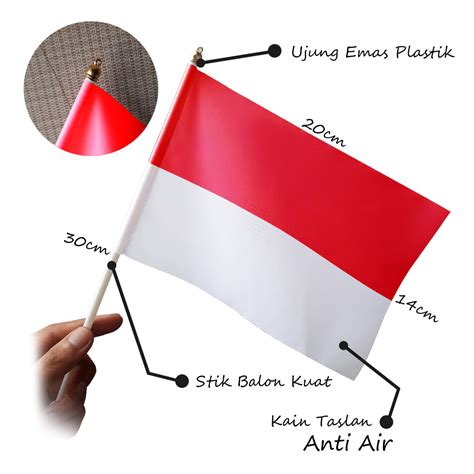 Jual Bendera Tangan Merah Putih Bendera Stik Pawai Indonesia Mini