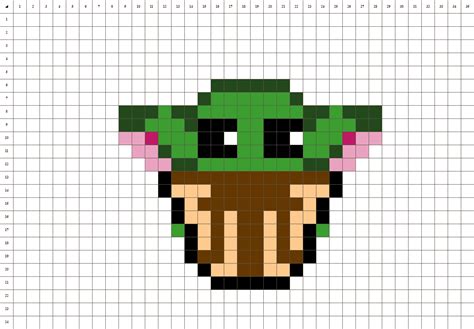 Pixel Art Facile Disney Yoda