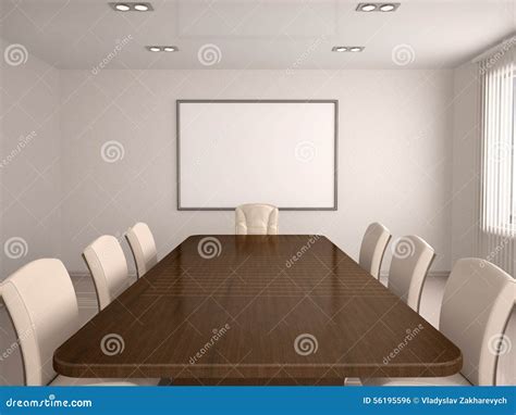 3d Illustration Of A Bright Conference Room Stock Illustration