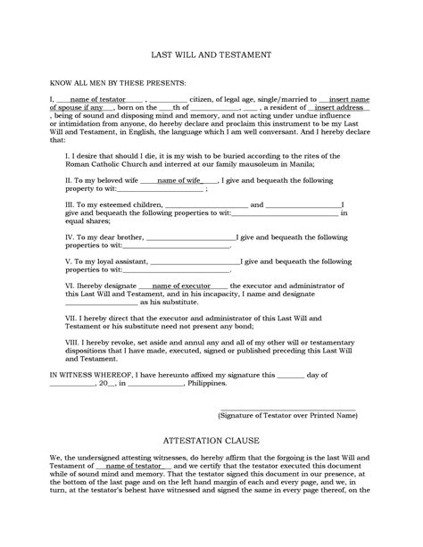 39 Last Will And Testament Forms And Templates Template Lab