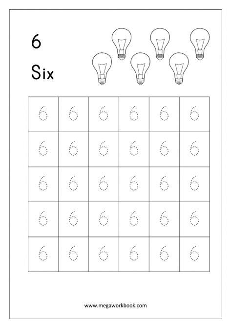 Counting Number 6 Worksheets