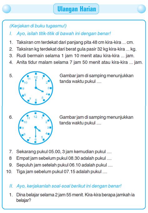 Soal Ulangan Harian Matematika Kelas Sd Contoh Soal Dan Jawaban