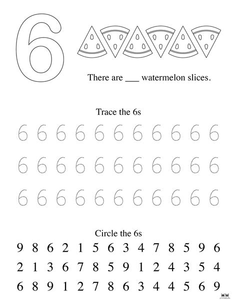 Number 6 Tracing Worksheets 15 Free Pages Printabulls