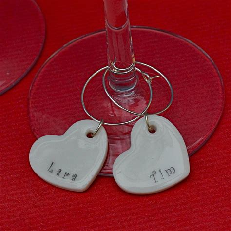 Personalised Heart Glass Charms By Carys Boyle Ceramics