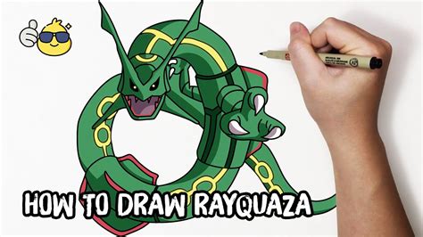 How To Draw Legendary Pokemon Rayquaza Rekk Za Step By Step