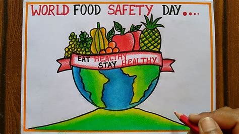 World Food Safety Day Poster Drawing June 7 Eat Healthy Stay