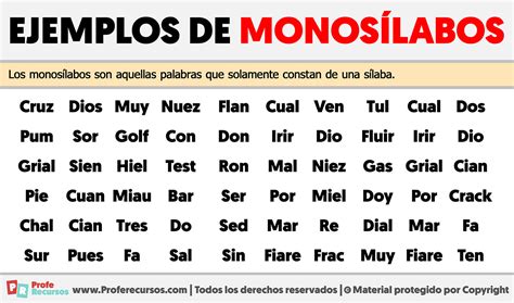 Ejemplos de Monosílabos