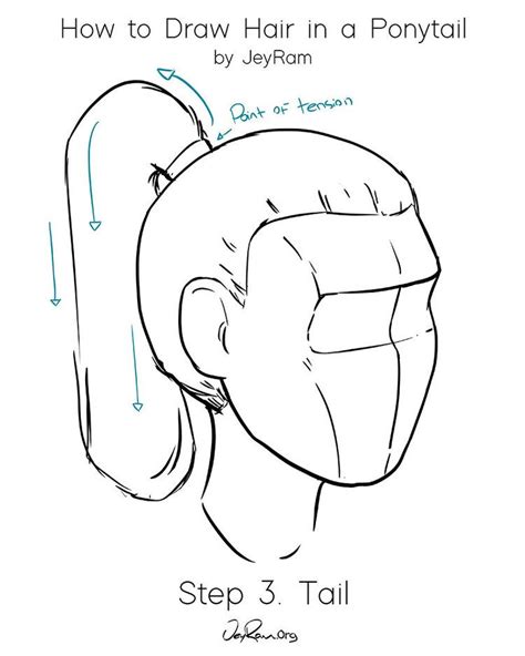 How To Draw Hair In A Ponytail Easy Tutorial For Beginners — Jeyram